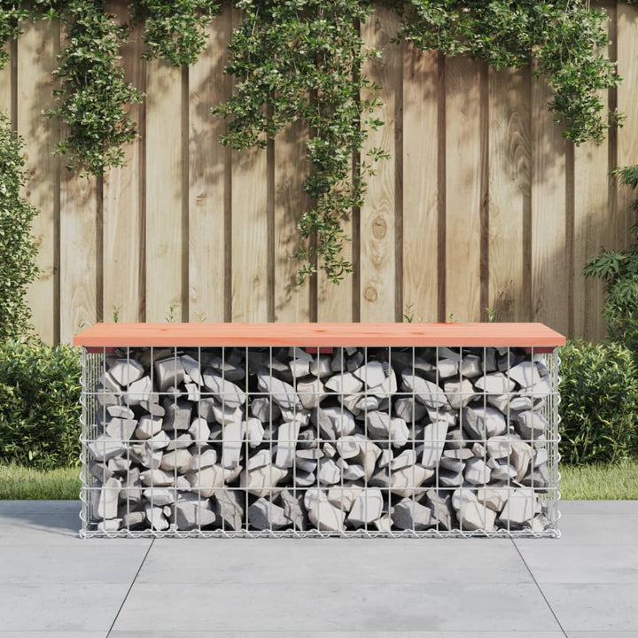 Trädgårdsbänk Gabion-Design Massiv Furu