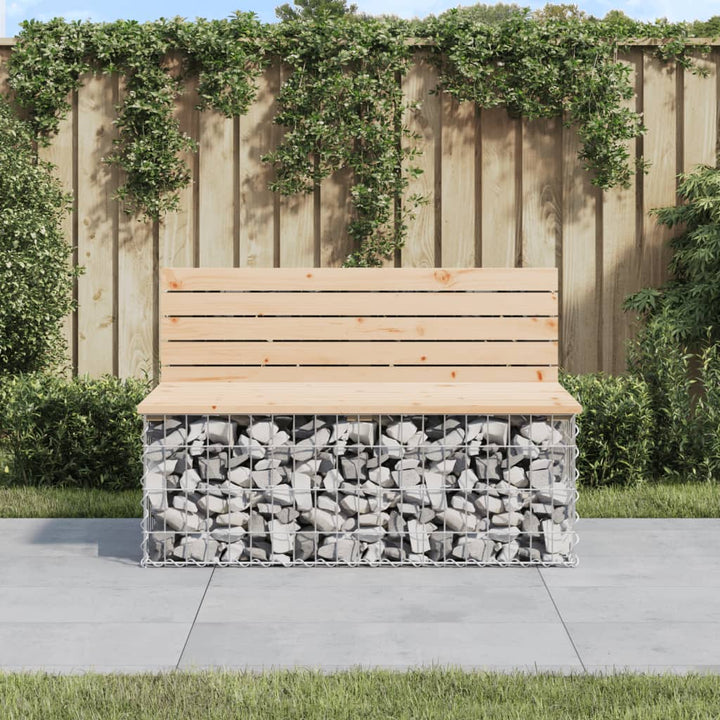 Trädgårdsbänk Gabion-Design 92X71X65,5 Cm Massiv Furu