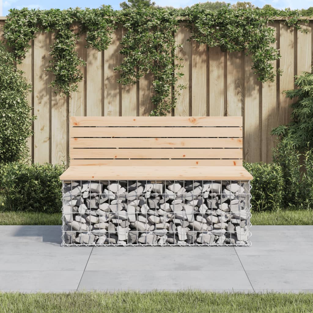 Trädgårdsbänk Gabion-Design 92X71X65,5 Cm Massiv Furu