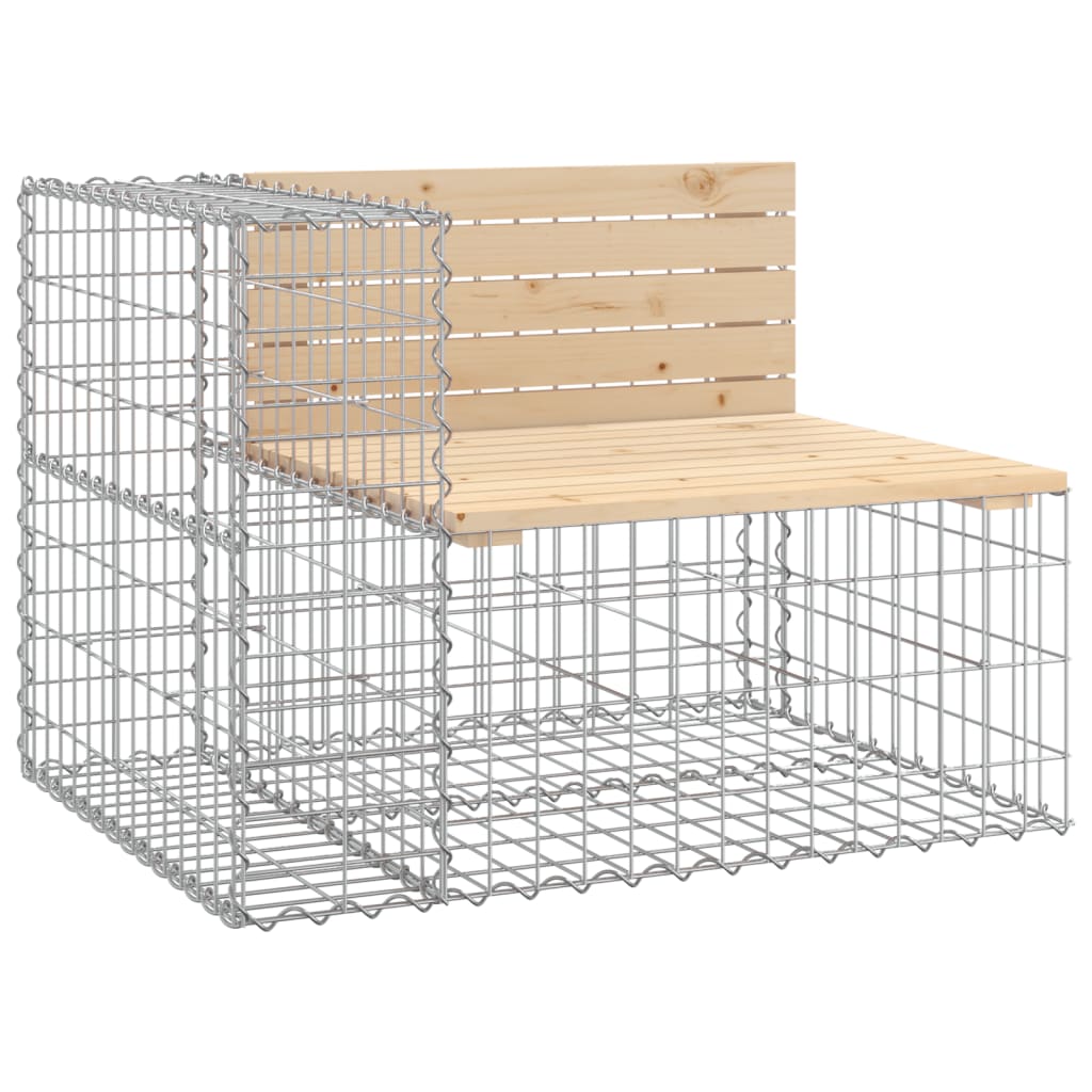 Trädgårdsbänk Gabion-Design 92X71X65,5 Cm Massiv Furu