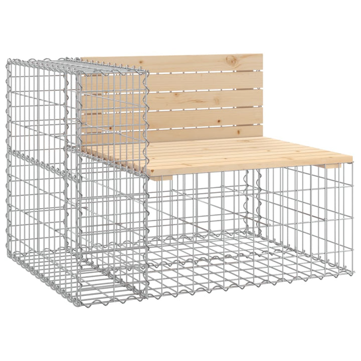 Trädgårdsbänk Gabion-Design 92X71X65,5 Cm Massiv Furu