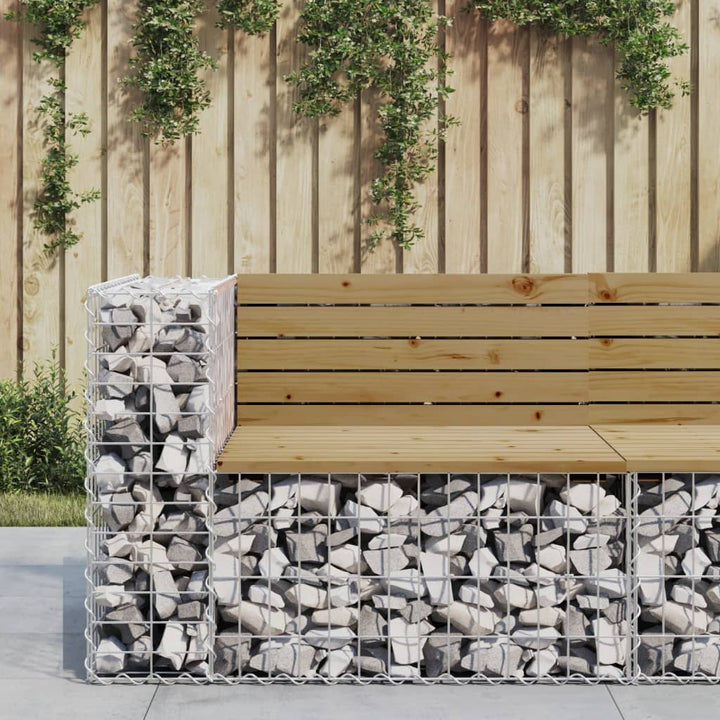 Trädgårdsbänk Gabion-Design 92X71X65,5 Cm Massiv Furu