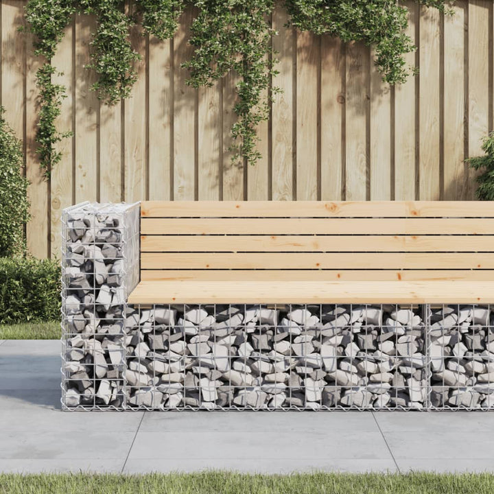 Trädgårdsbänk Gabion-Design 92X71X65,5 Cm Massiv Furu
