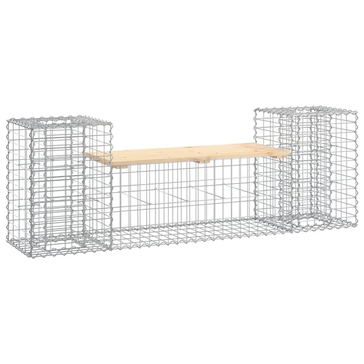 Trädgårdsbänk Gabiondesign 183X41X60,5 Cm Massiv Furu