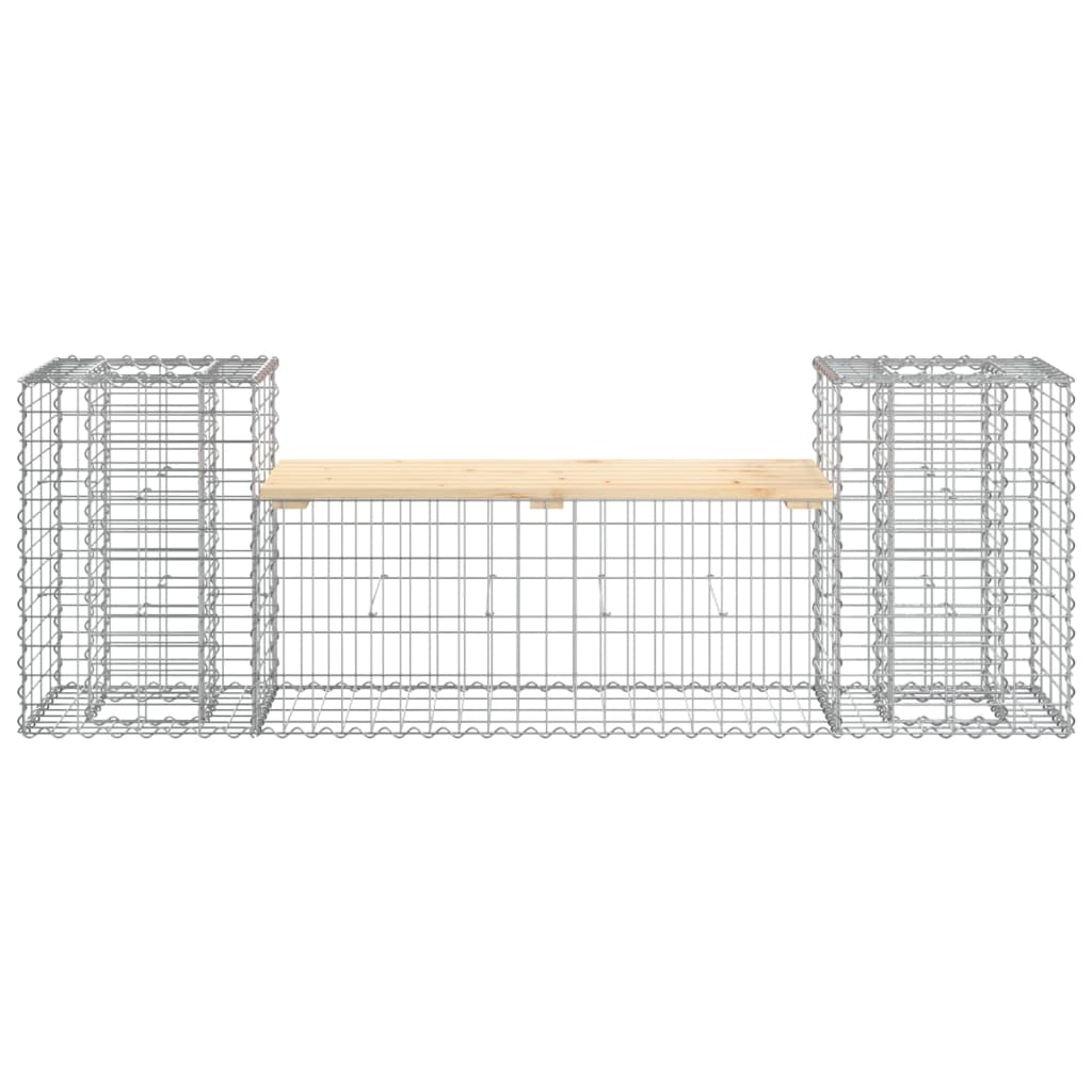 Trädgårdsbänk Gabiondesign 183X41X60,5 Cm Massiv Furu