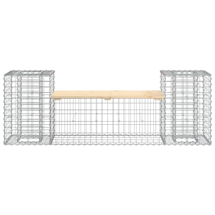 Trädgårdsbänk Gabiondesign 183X41X60,5 Cm Massiv Furu