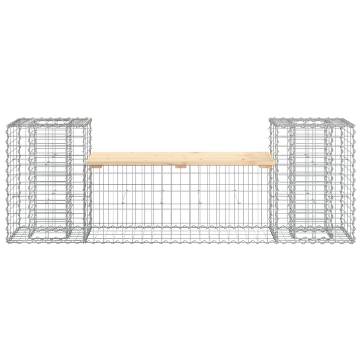 Trädgårdsbänk Gabiondesign 183X41X60,5 Cm Massiv Furu