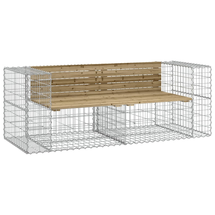 Trädgårdsbänk Gabiondesign 184X71X65,5 Cm Impregnerad Furu
