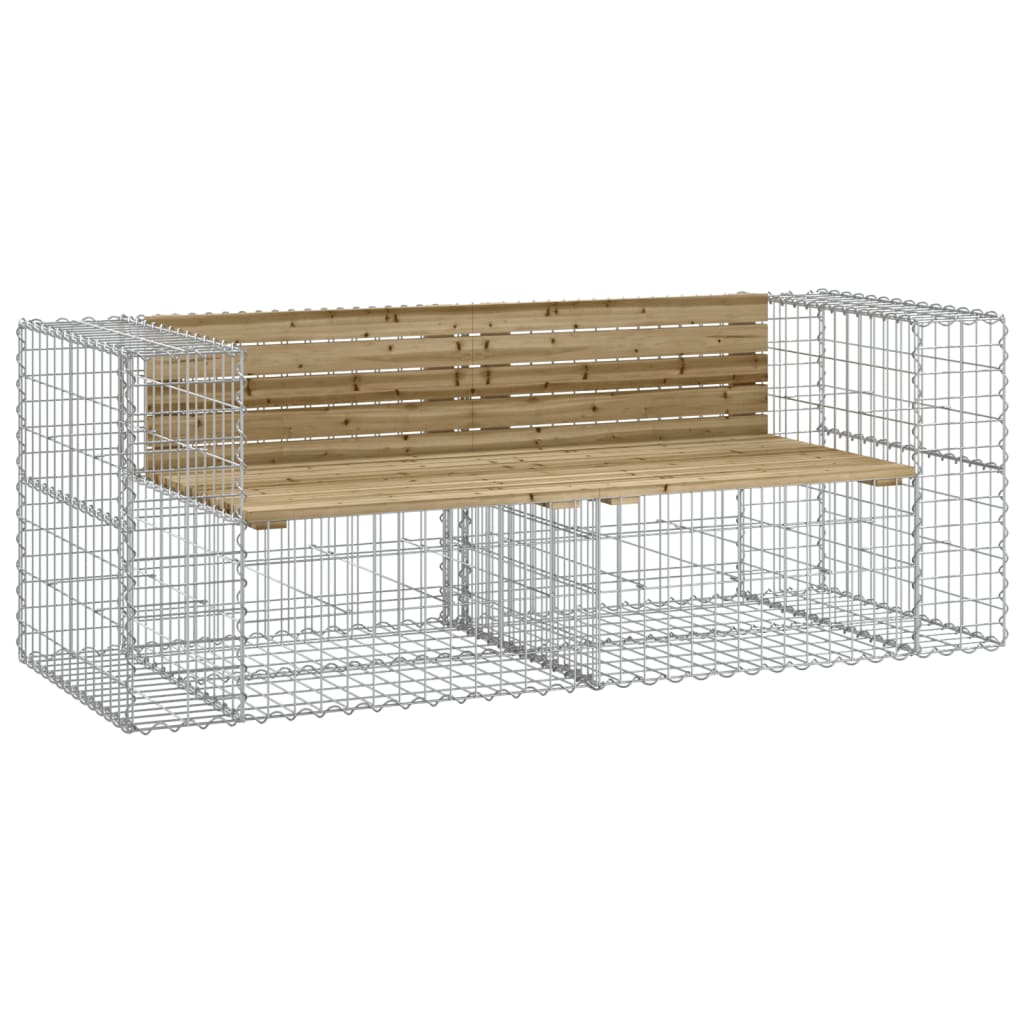 Trädgårdsbänk Gabiondesign 184X71X65,5 Cm Impregnerad Furu
