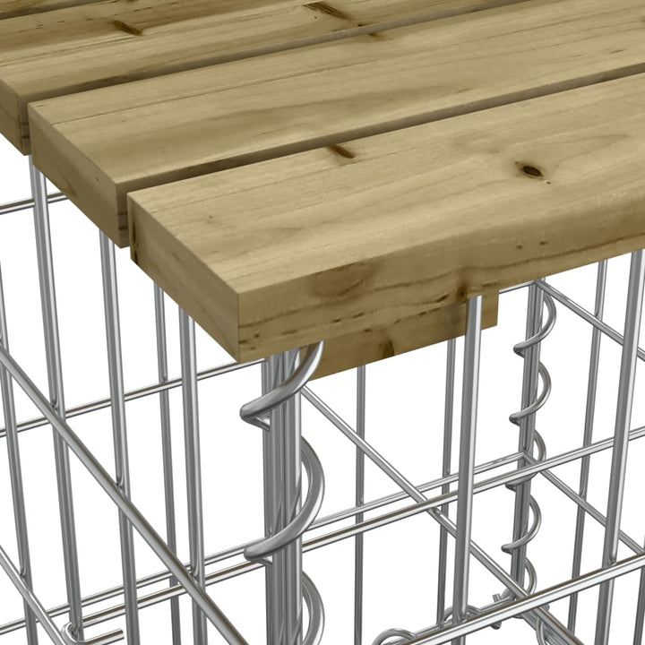 Trädgårdsbänk Gabiondesign 184X71X65,5 Cm Impregnerad Furu