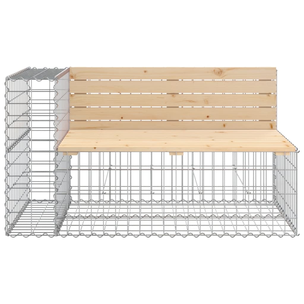Trädgårdsbänk Gabiondesign 244X71X65,5 Cm Massiv Furu