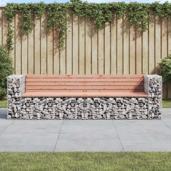 Trädgårdsbänk Gabiondesign 244X71X65,5 Cm Massiv Furu