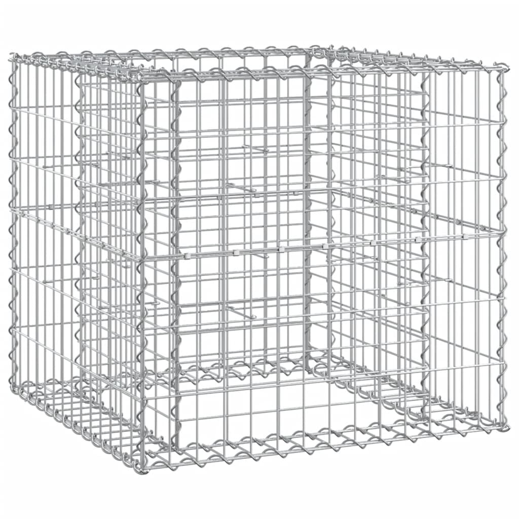 Trädgårdsbänk Med Gabionkorg Massiv Furu