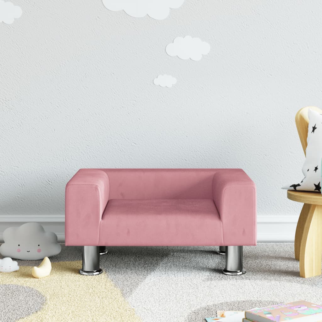 Barnsoffa Gräddvit 50X40X26,5 Cm Sammet