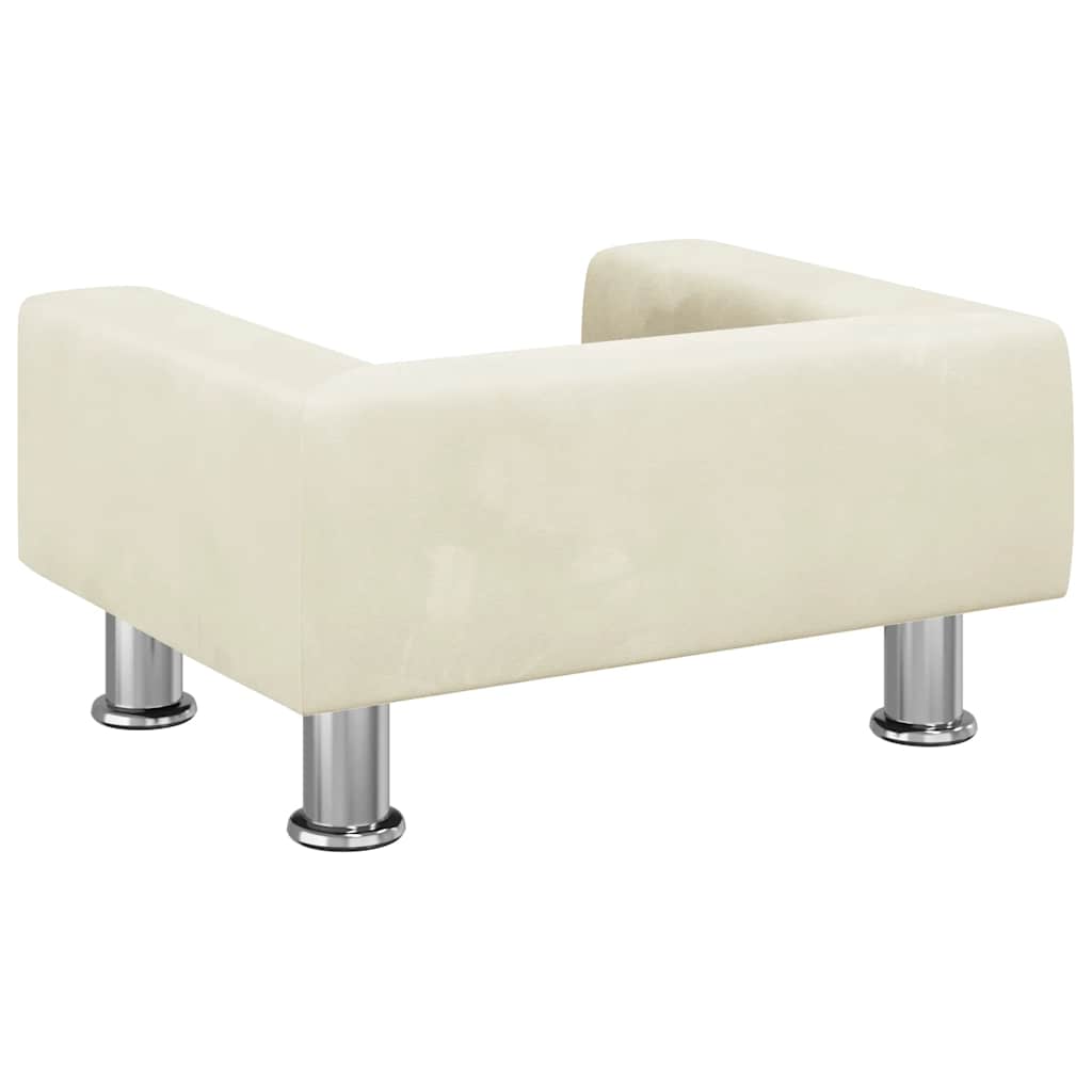 Barnsoffa Gräddvit 50X40X26,5 Cm Sammet