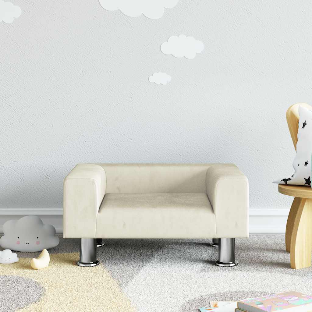 Barnsoffa Gräddvit 50X40X26,5 Cm Sammet