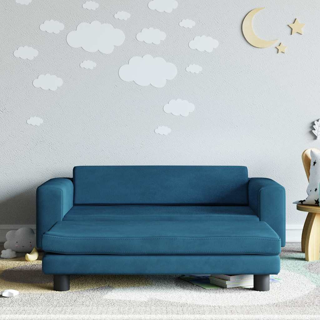 Barnsoffa Med Fotpall 100X50X30 Cm Sammet