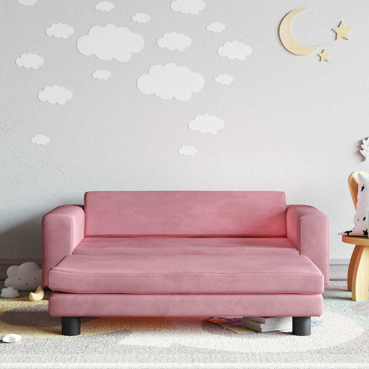 Barnsoffa Med Fotpall 100X50X30 Cm Sammet