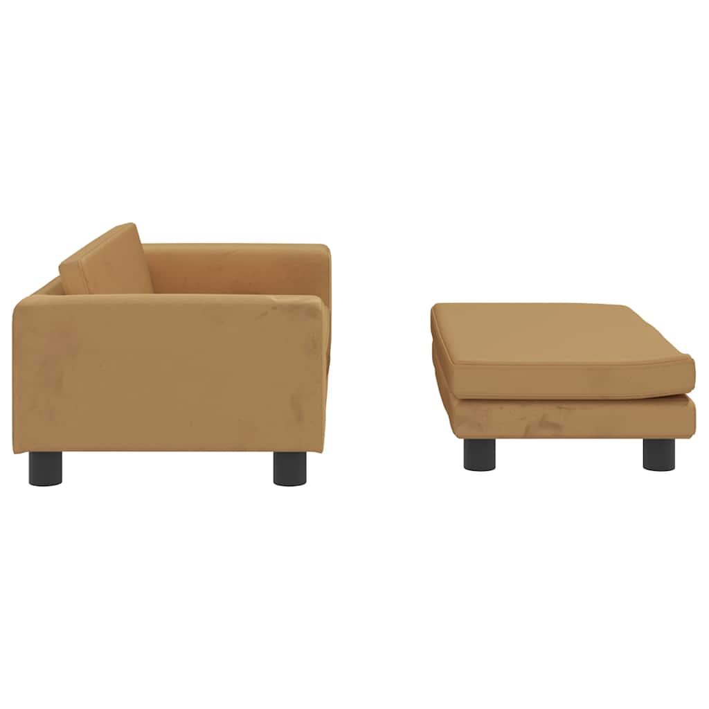 Barnsoffa Med Fotpall 100X50X30 Cm Sammet
