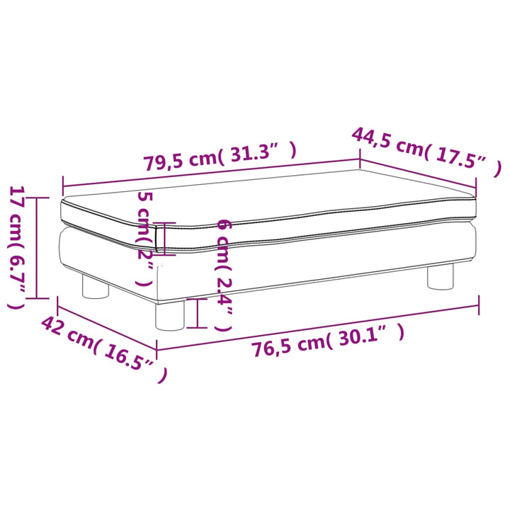 Barnsoffa Med Fotpall 100X50X30 Cm Sammet