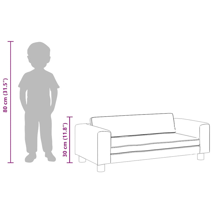 Barnsoffa Med Fotpall 100X50X30 Cm Sammet