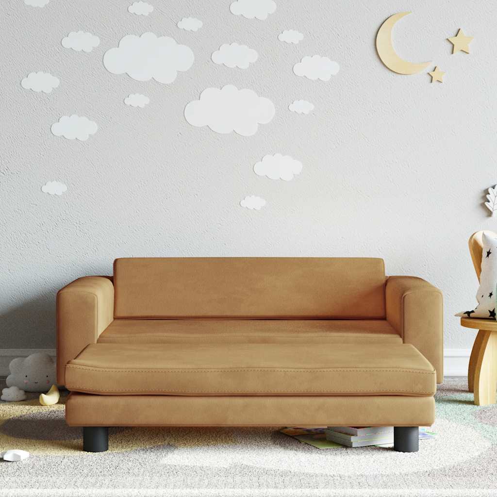 Barnsoffa Med Fotpall 100X50X30 Cm Sammet
