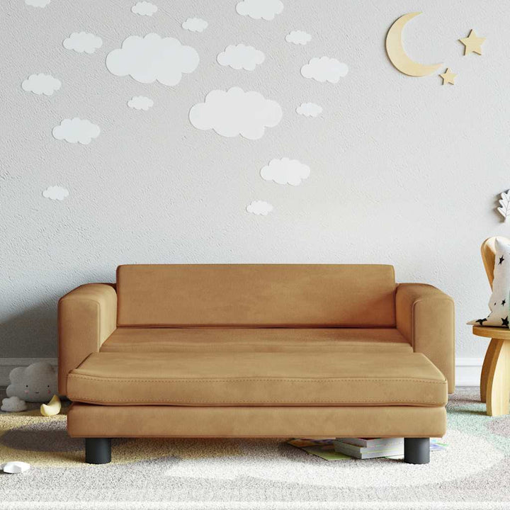 Barnsoffa Med Fotpall 100X50X30 Cm Sammet