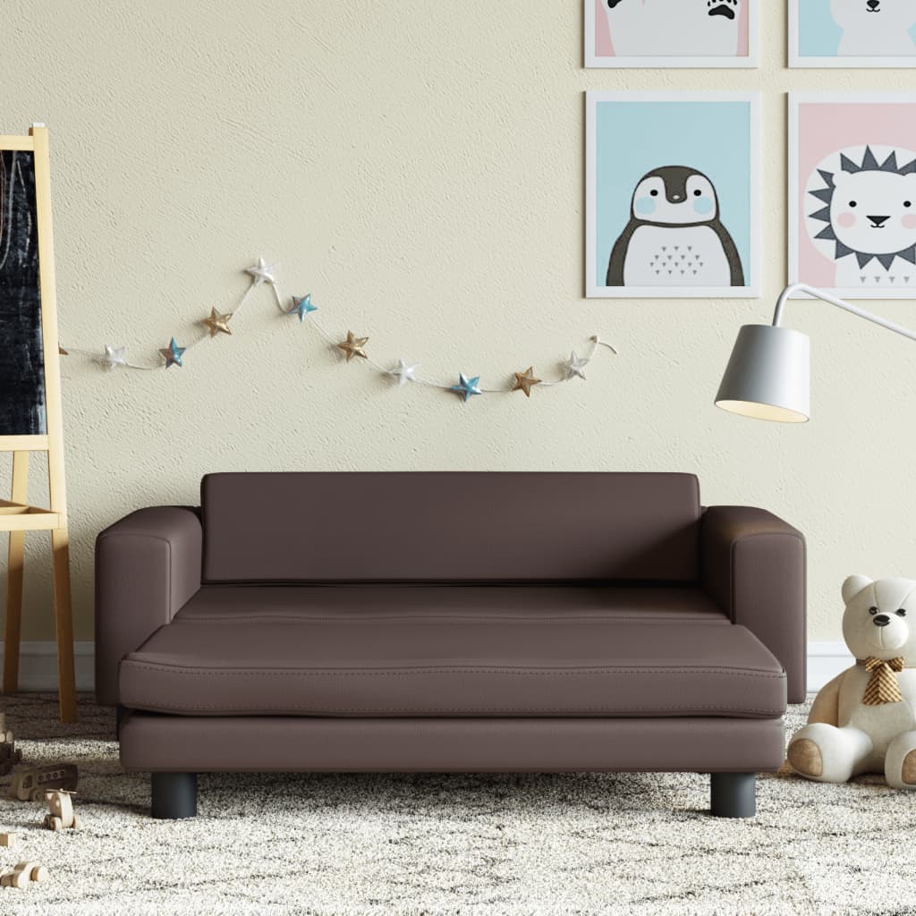 Barnsoffa Med Fotpall 100X50X30 Cm Konstläder