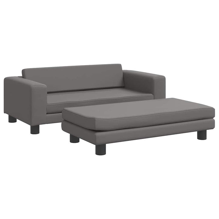 Barnsoffa Med Fotpall 100X50X30 Cm Konstläder