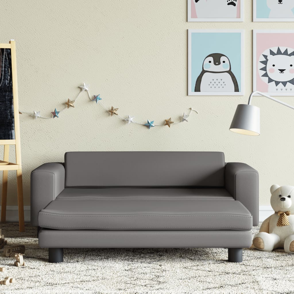 Barnsoffa Med Fotpall 100X50X30 Cm Konstläder