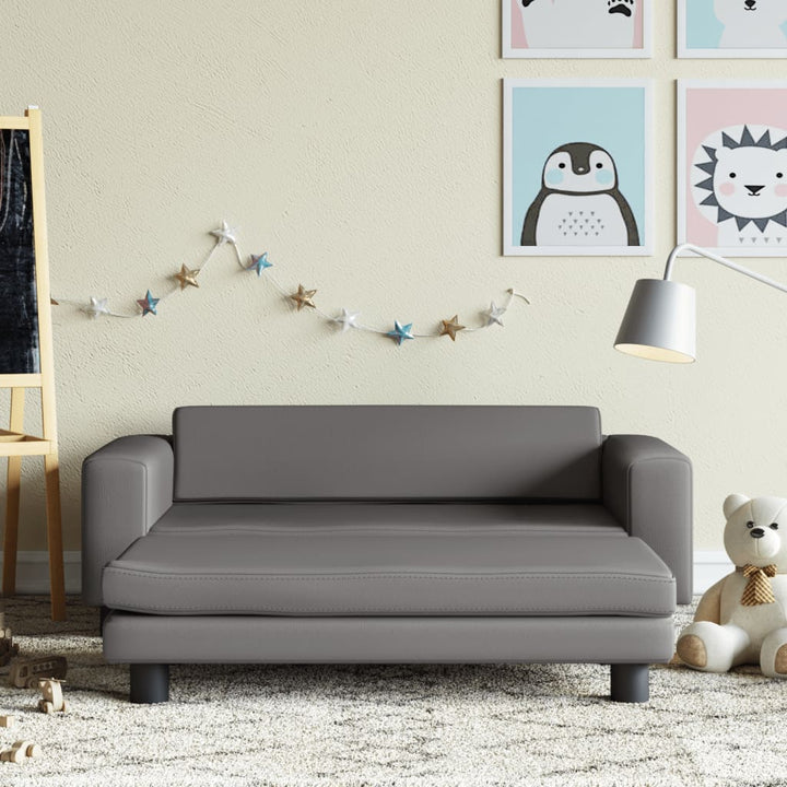 Barnsoffa Med Fotpall 100X50X30 Cm Konstläder