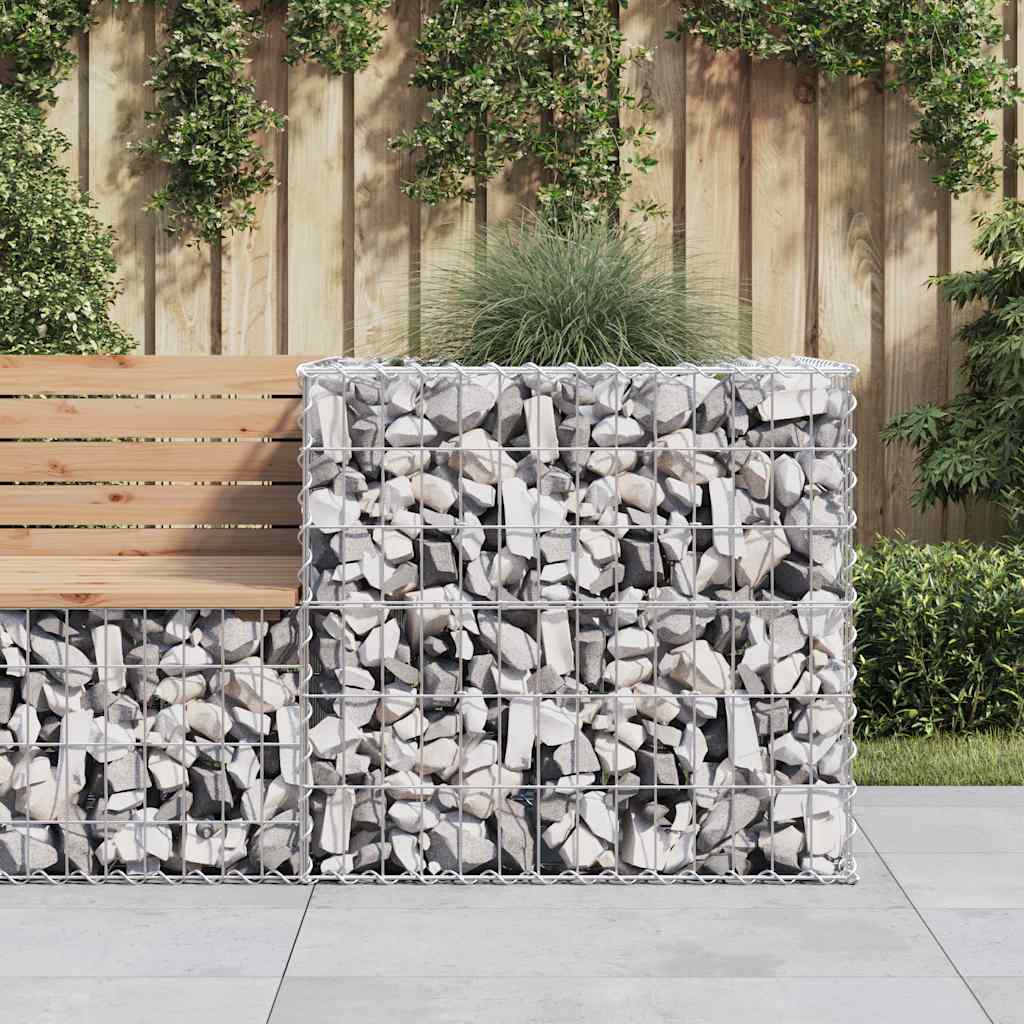 Gabionkorg Silver 70X70X65 Cm Galvaniserat Järn