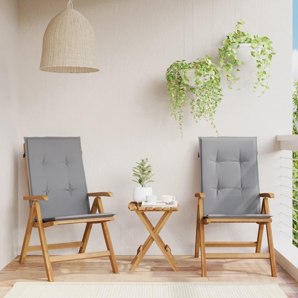 Fällbara Fåtöljer Med Dynor, 2 St, Massivt Trä, Teak