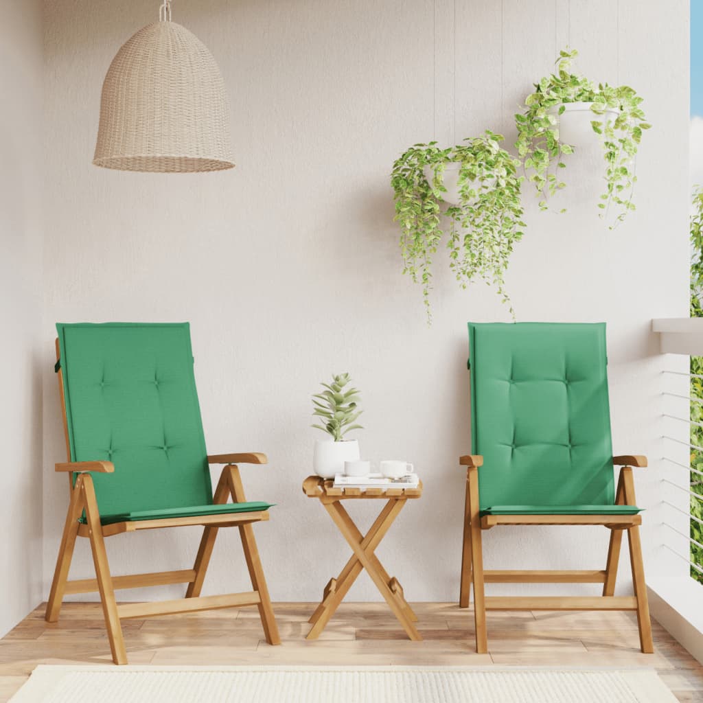 Fällbara Fåtöljer Med Dynor, 2 St, Massivt Trä, Teak
