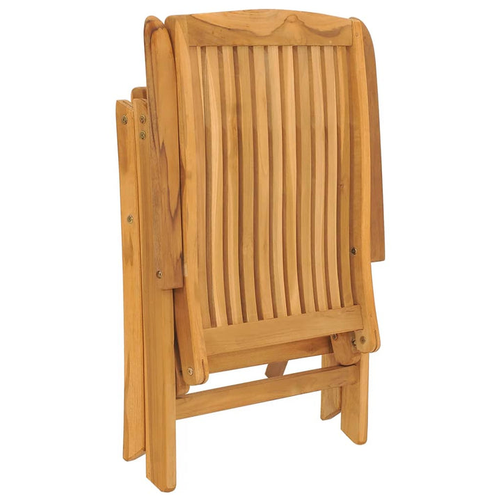 Fällbara Fåtöljer Med Dynor, 2 St, Massivt Trä, Teak