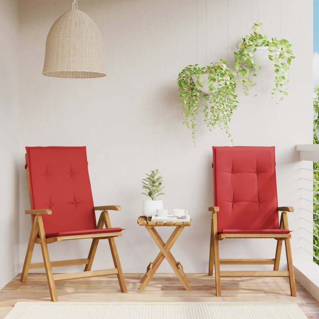 Fällbara Fåtöljer Med Dynor, 2 St, Massivt Trä, Teak