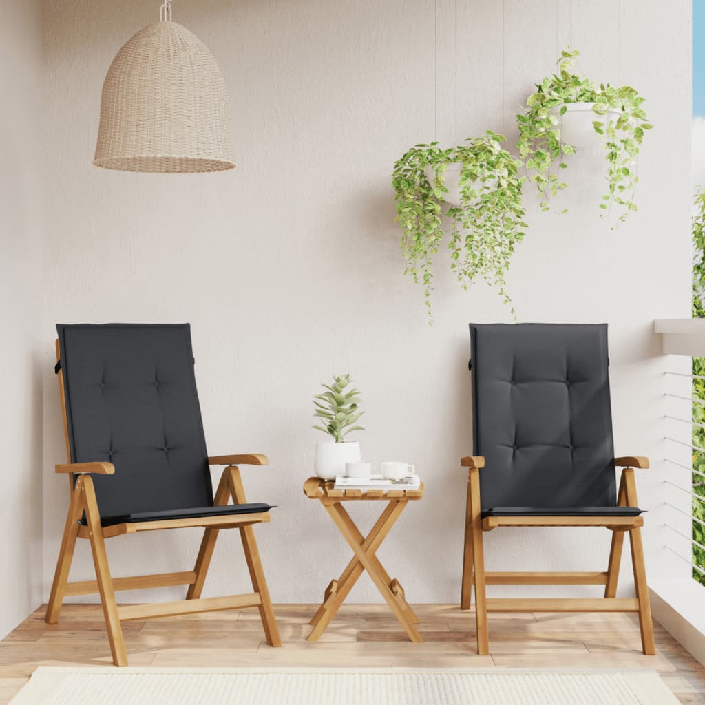 Fällbara Fåtöljer Med Dynor, 2 St, Massivt Trä, Teak