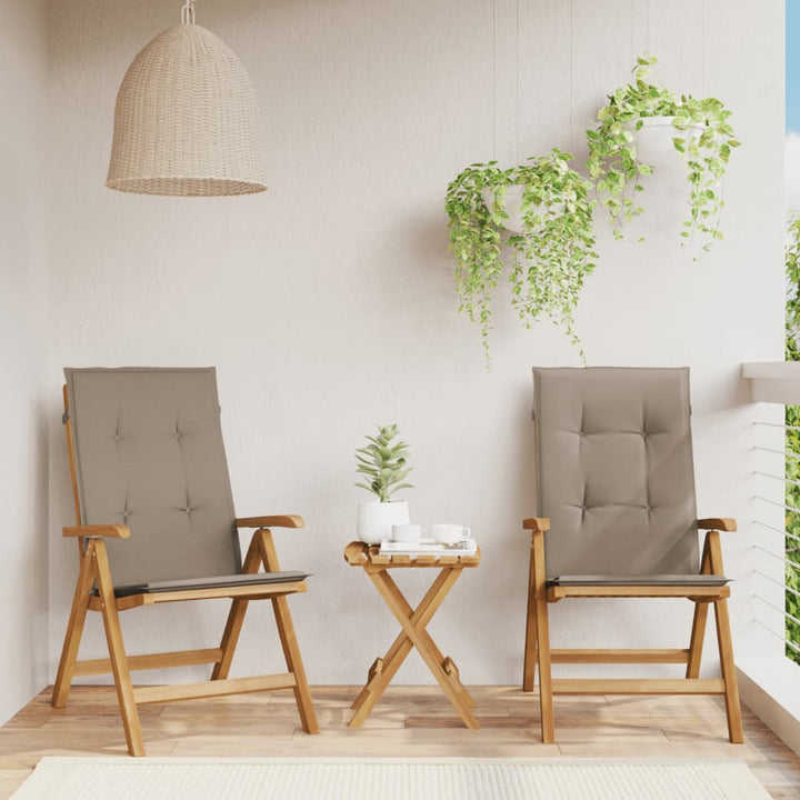 Fällbara Fåtöljer Med Dynor, 2 St, Massivt Trä, Teak