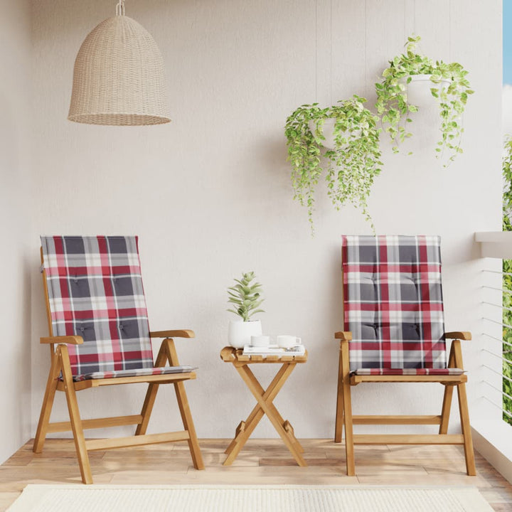 Fällbara Fåtöljer Med Dynor, 2 St, Massivt Trä, Teak