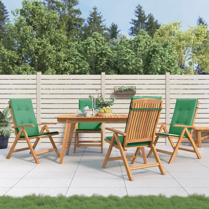 Fällbara Fåtöljer Med Dynor, 4 St, Massivt Trä, Teak