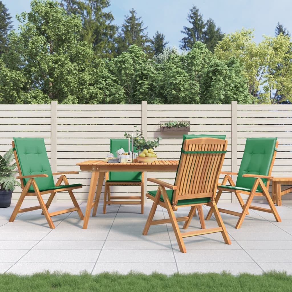 Fällbara Fåtöljer Med Dynor, 4 St, Massivt Trä, Teak
