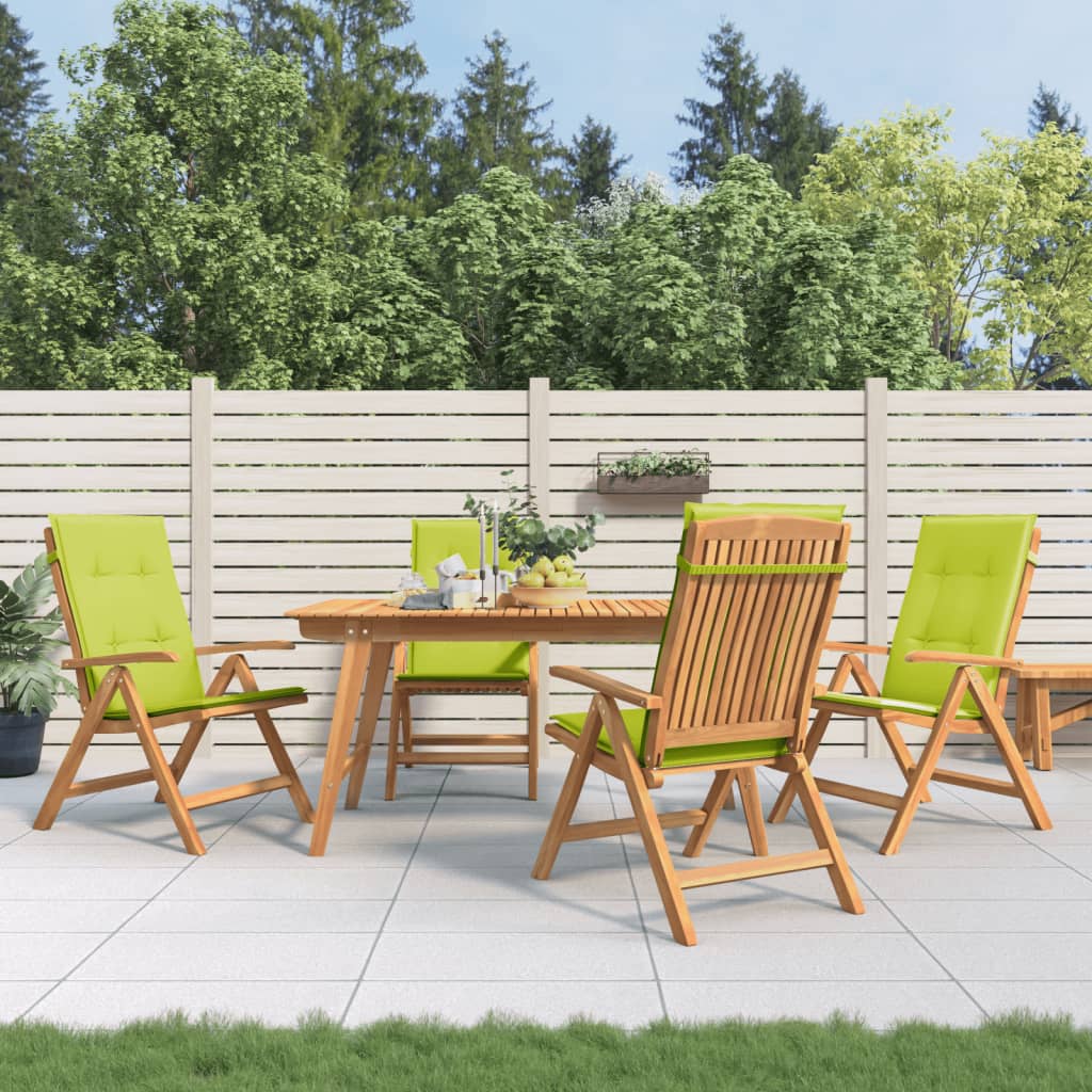 Fällbara Fåtöljer Med Dynor, 4 St, Massivt Trä, Teak