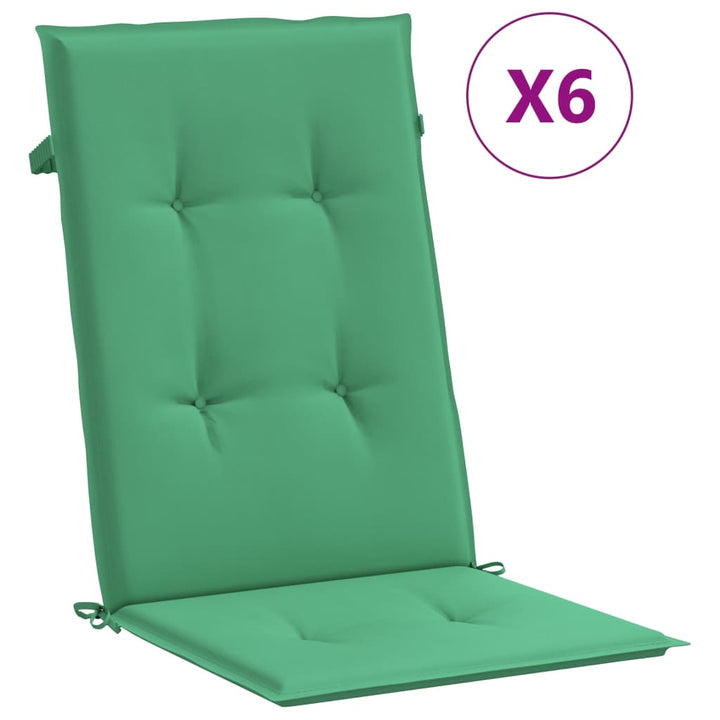 Fällbara Fåtöljer Med Dynor, 6 St, Massivt Trä, Teak
