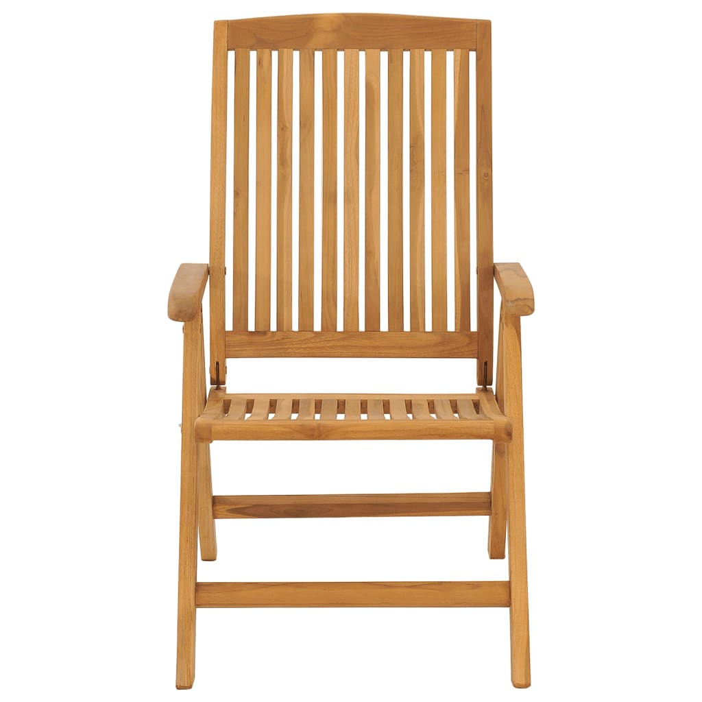 Fällbara Fåtöljer Med Dynor, 8 St, Massivt Trä, Teak
