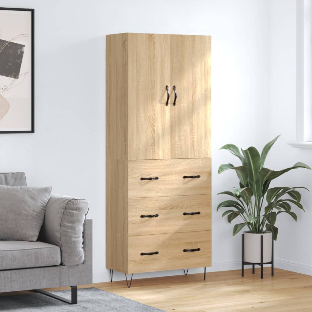 Högskåp 69,5X34X180 Cm Konstruerat Trä