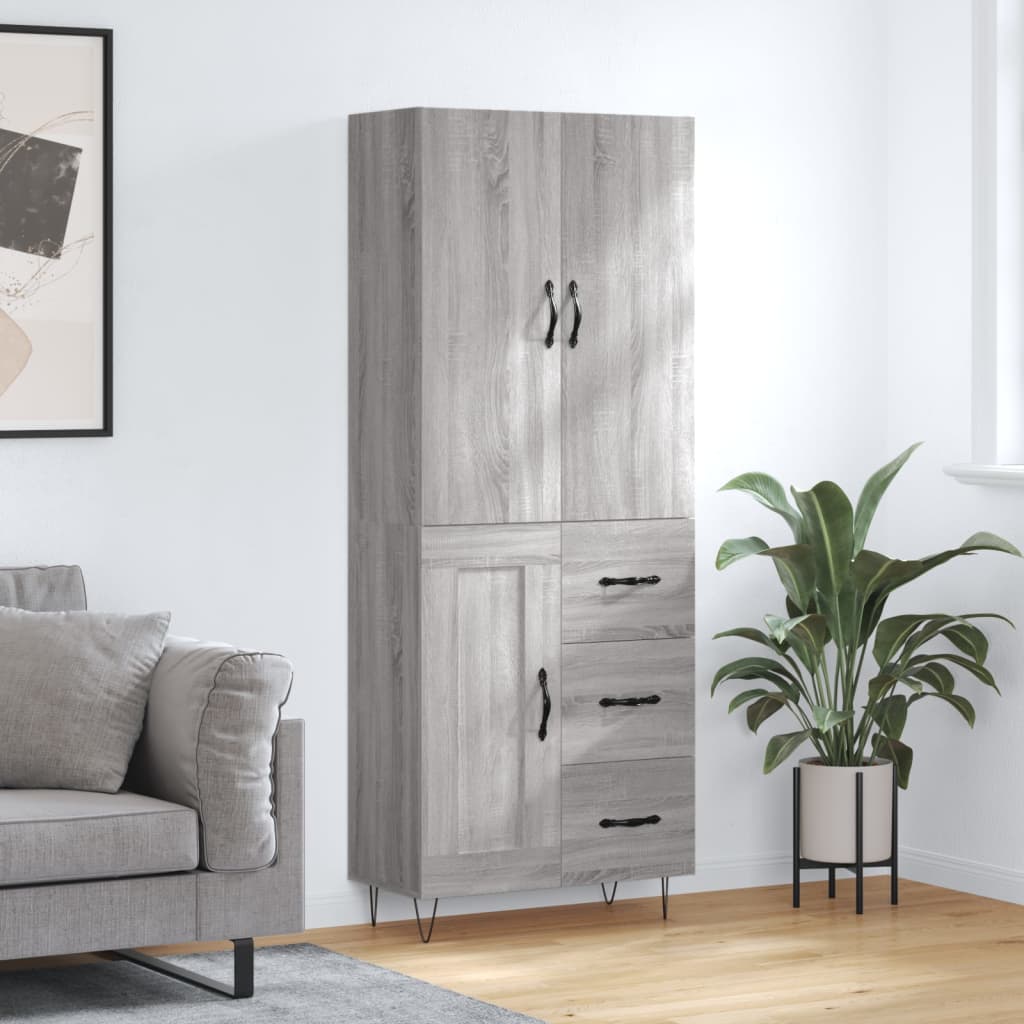 Högskåp 69,5X34X180 Cm Konstruerat Trä