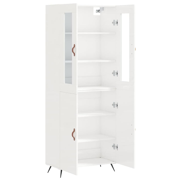 Högskåp Högglans Vit 69,5X34X180 Cm Konstruerat Trä