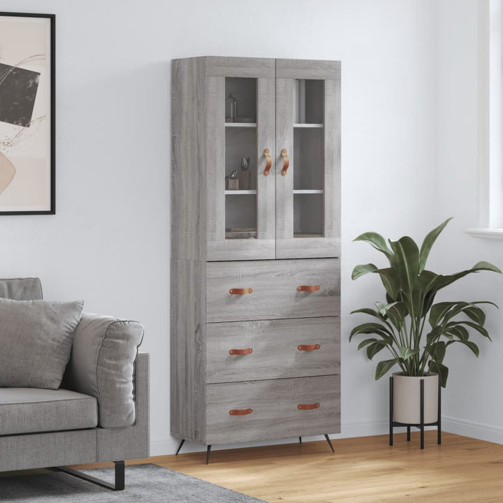 Högskåp Högglans Vit 69,5X34X180 Cm Konstruerat Trä