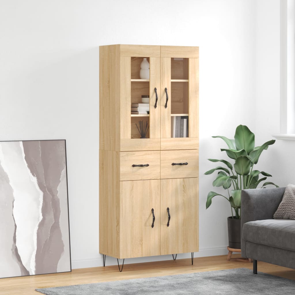 Högskåp 69,5X34X180 Cm Konstruerat Trä