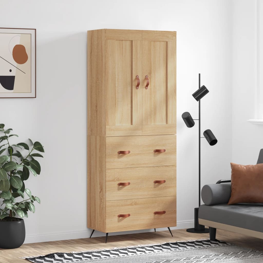 Högskåp 69,5X34X180 Cm Konstruerat Trä